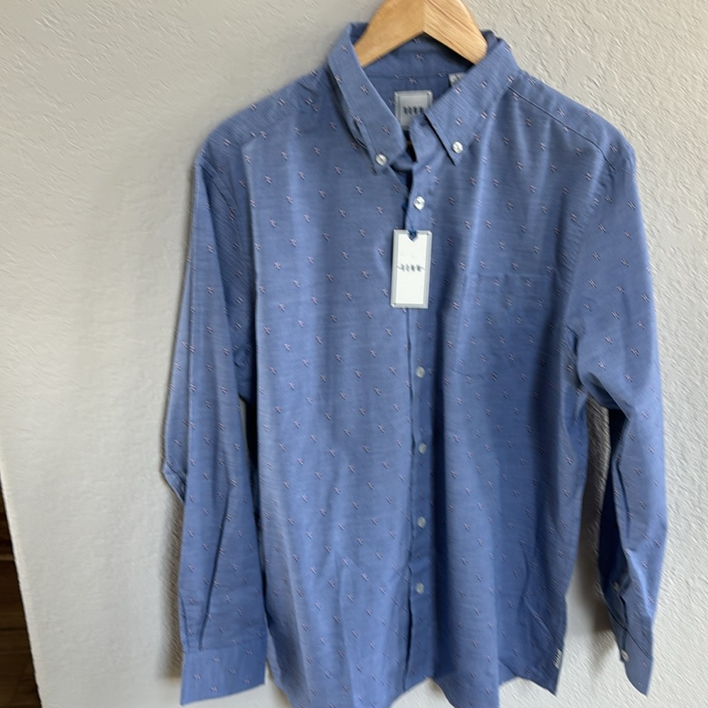 Nwt Rowm Chambray Button Down Shirt With Small De… - image 6